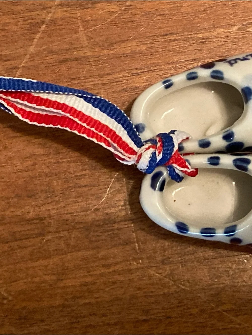 Vintage Style Holland Delft Blue Dutch Clog Shoes Ornament Windmill
